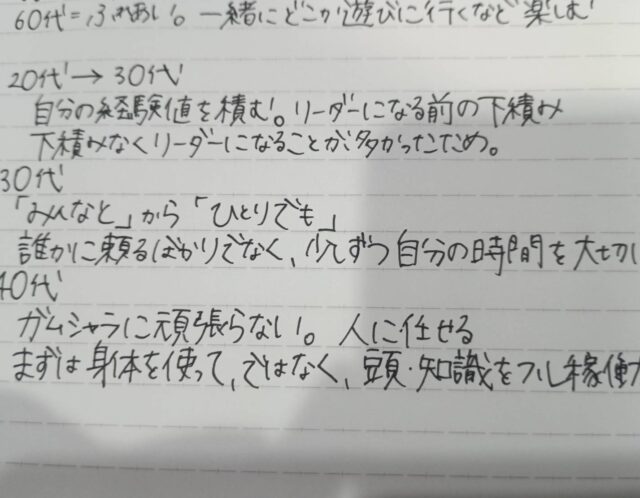 年代別すべきこと